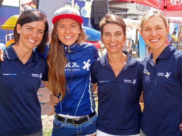 Sasol's Cape Epic pro women's team L to R - Dalene van der Leek & Bianca Haw with Yolande de Villiers & Leana de Jager. Photo supplied.