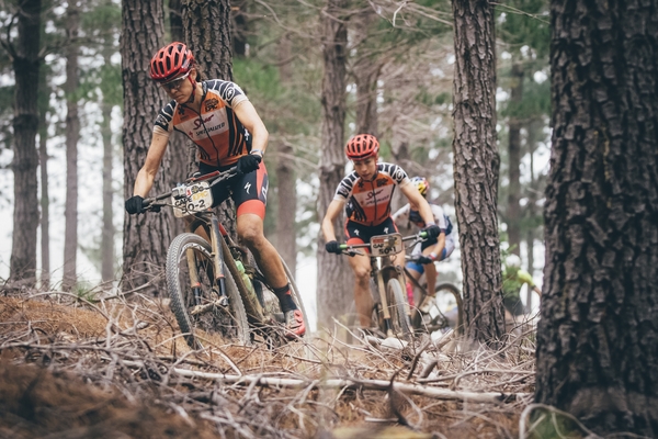 Team Spur-Specialized's Ariane Kleinhans and Annika Langvad on their way to 2nd during stage 5 of the 2016 Absa Cape Epic Mountain Bike stage race held from the Cape Peninsula University of Technology in Wellington to Boschendal in Stellenbosch, South Africa on the 18th March 2016 Photo by Ewald Sadie/Cape Epic/SPORTZPICS 