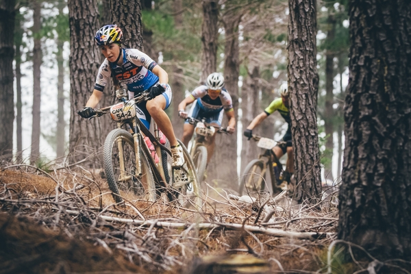 Team Sport for Good's Yana Belomoina and Sabine Spitz on their way to victory during stage 5 of the 2016 Absa Cape Epic Mountain Bike stage race held from the Cape Peninsula University of Technology in Wellington to Boschendal in Stellenbosch, South Africa on the 18th March 2016 Photo by Ewald Sadie/Cape Epic/SPORTZPICS