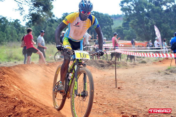 Rwanda's Nathan Byukusenge finished 7th in the Pro-Elite men's race at round three of the Stihl 2016 SA XCO Cup Series hosted by the City of Thswane at Wolwespruit Bike Park in Erasmuskloof, Pretoria, on Saturday 26 March.