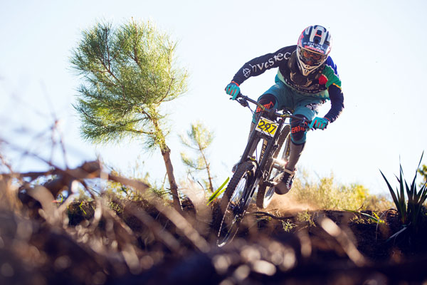Stefan Galicki on his way to victory during round 3 of the 2016 Western Province Downhill series, held at Cascade Country Manor, just outside Paarl. Photo: Ewald Sadie
